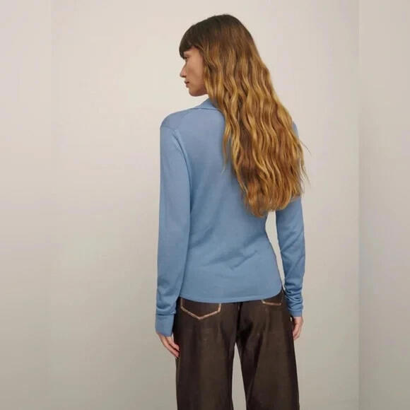 NEW, REFORMATION Lucas Relaxed Regenerative Merino Polo Sz XS #S8178 - Picture 2 of 7